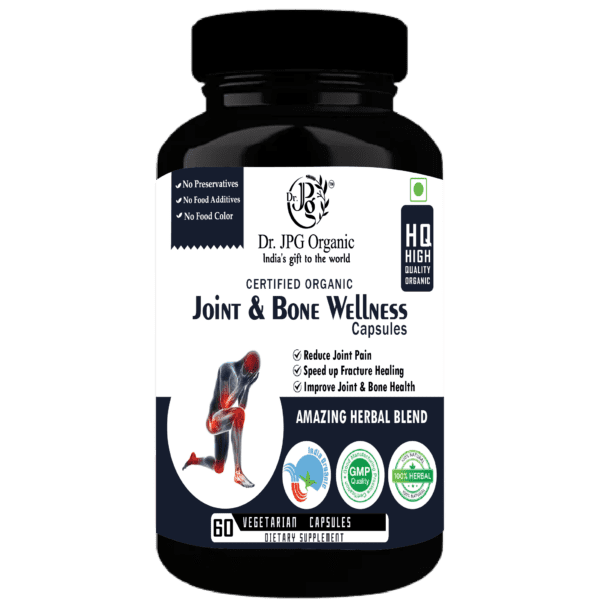 Dr. JPG Organic Joint & Bone Care 500mg, 60Veg. Capsules/INDIA Organic Certified/Helps in Improve Joint & Bone Strength.Organic Certified