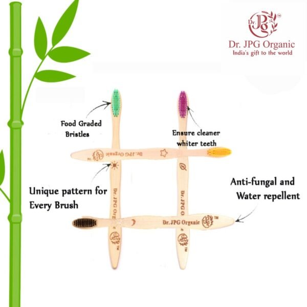 Bamboo Toothbrush for Adults Pack Of 4. (Multi Color Brush For Adult) - Image 2