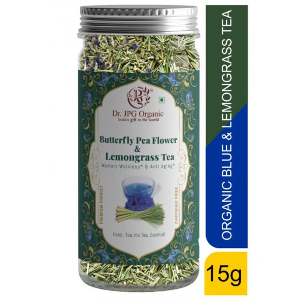 Blue Tea (Butterfly Pea Tea) & Lemongrass Tea 15g | 100% Organic | INDIA ORGANIC Certified | ISO & GMP Certified