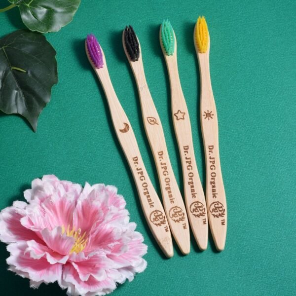 Bamboo Toothbrush for Adults Pack Of 4. (Multi Color Brush For Adult) - Image 4