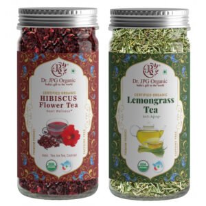 Hibiscus Tea 50g & Lemongrass Tea 50g | 100% Organic | INDIA ORGANIC Certified | ISO & GMP Certified