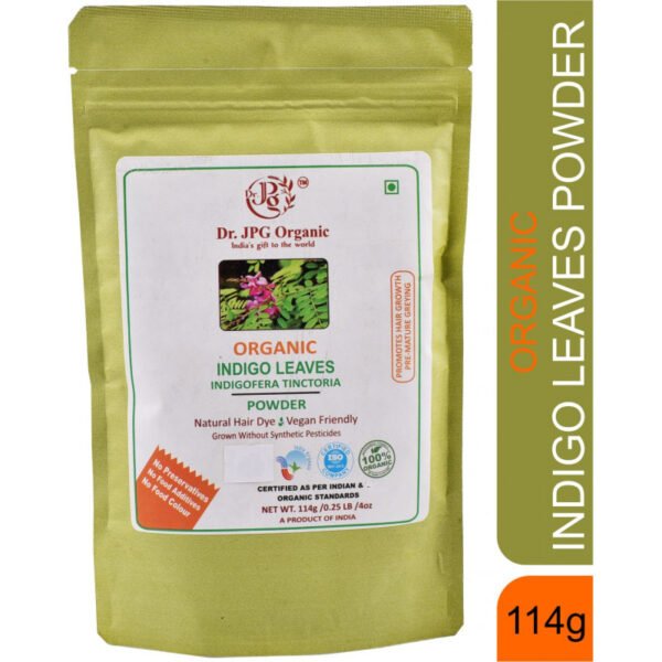 Indigo Leaves Powder-114g | Indigofera Tinctoria | 100% Organic | INDIA ORGANIC certified | ISO & GMP Certified