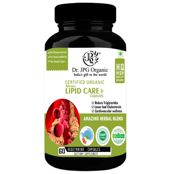 Lipid care 500mg, 60veg. Cap. | INDIA Organic Certified| ISO & GMP Certified.