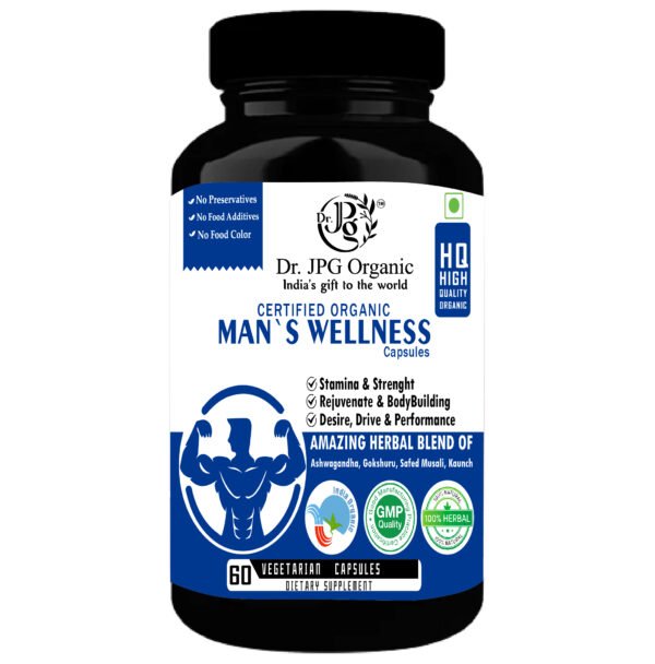Men's Wellness 800mg, 60 veg. Cap. | INDIA Orgnaic Certified | ISO & GMP Certified.