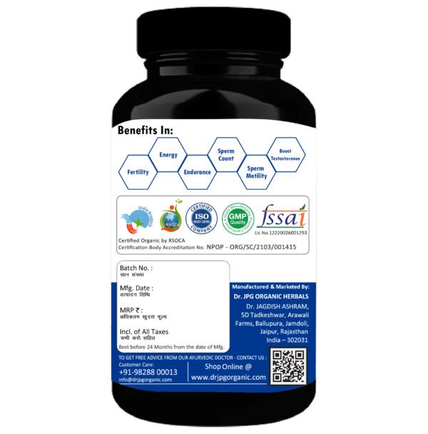 Men's Wellness 800mg, 60 veg. Cap. | INDIA Orgnaic Certified | ISO & GMP Certified. - Image 3