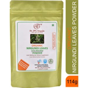 Nirgundi Leaves Powder-114g | Vitex Negundo | 100% Organic | INDIA ORGANIC certified | ISO & GMP Certified