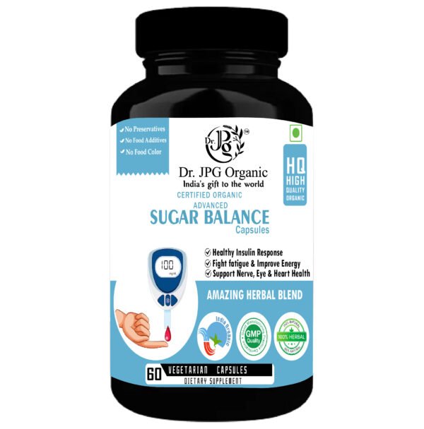 Sugar Balance 500mg, 60 veg Cap. | INDIA Orgnaic Certified | ISO & GMP Certified.