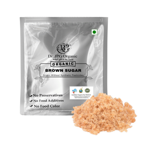 Dr. JPG Organic Brown sugar 1 kg | INDIA Organic Certified | ISO & GMP Certified