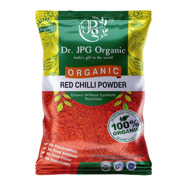 Dr. JPG Organic Red Chili Powder 100g | INDIA Organic Certified | ISO & GMP Certified.