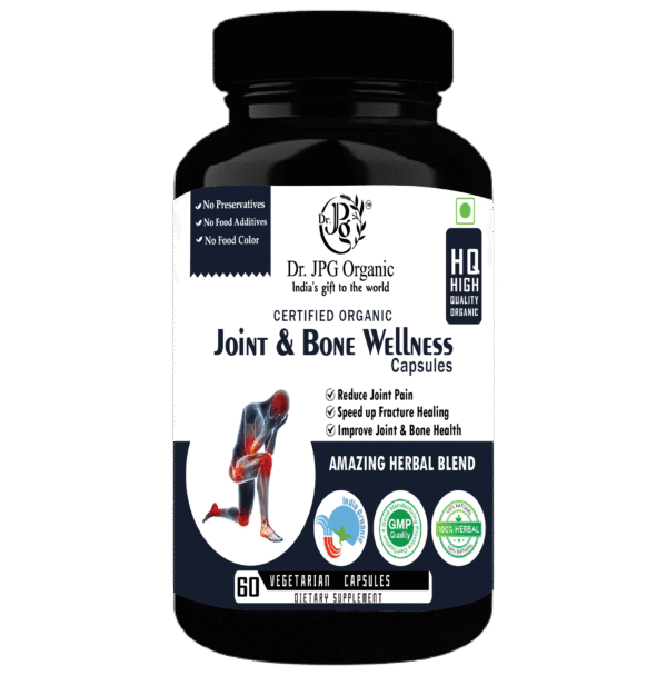 Dr. JPG Organic Joint & Bone Care 500mg, 60Veg. Capsules/INDIA Organic Certified/Helps in Improve Joint & Bone Strength.Organic Certified