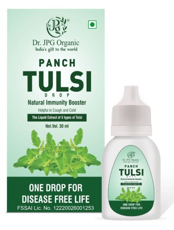 Dr. JPG Organic Panch Tulsi Drops 30ml / Panch Tusli Drops Extract/Natural Imunity Booster.