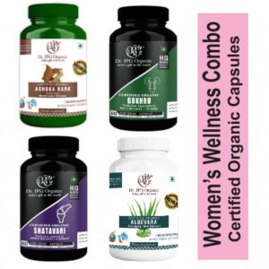 Ashoka, Gokhru, Shatavari & Aloe Vera For Women’s Wellness 240 veg. Capsules (60 Cap. In Each Bottle) INDIA Organic Certified.