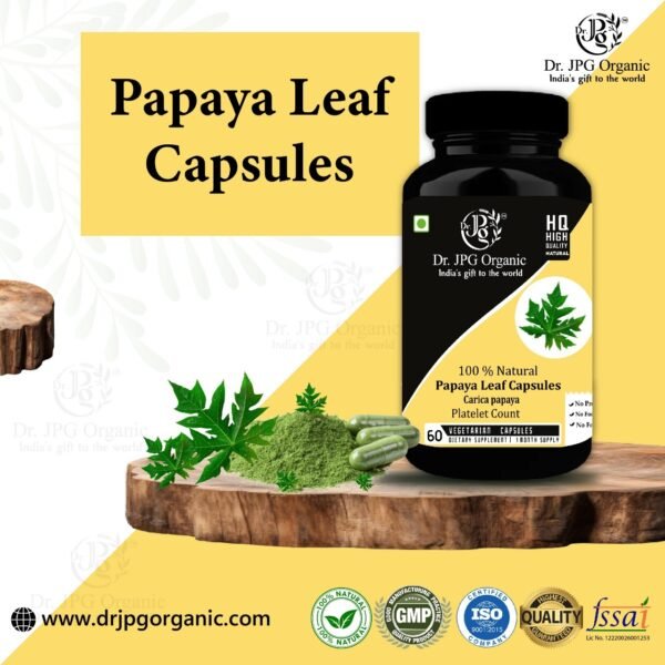Dr. JPG Organic papaya capsuels 60veg. For Pletlets Count/Papaya Leaf powder Capsules\Organic Certified - Image 3